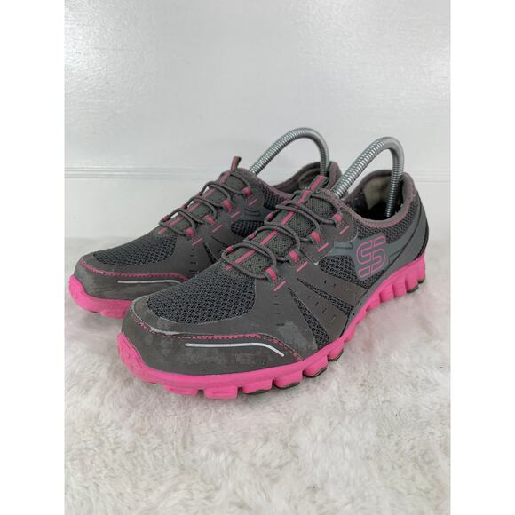 Skechers Flex Women's Slip-On Sneakers Gray/Pink Size 9 22142 - Picture 1 of 8